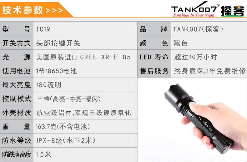 選購強光手電筒什么品牌好？探客TANK007手電筒生產廠家
